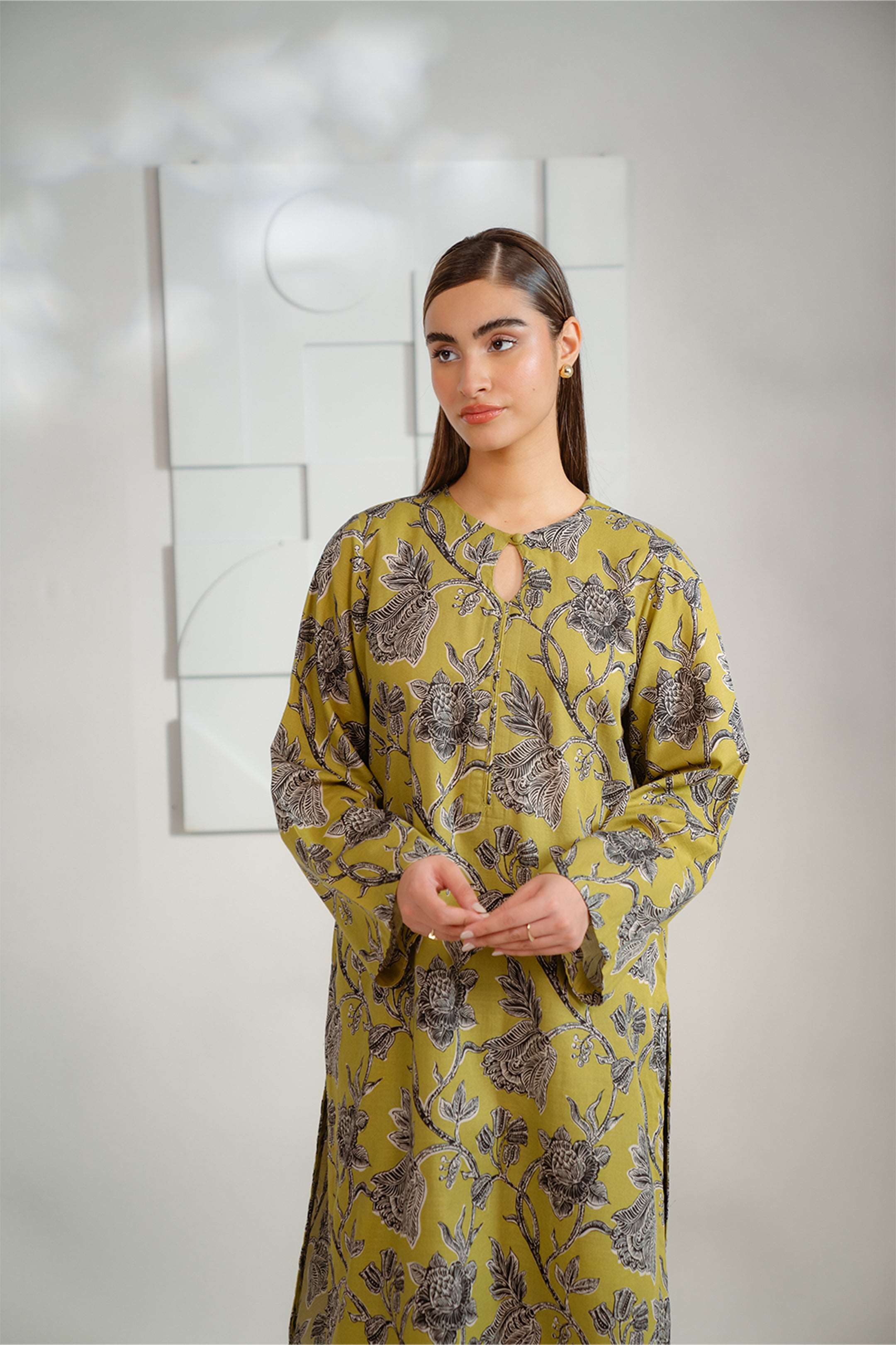 1 Piece Printed Khaddar Shirt Pret Winter-24