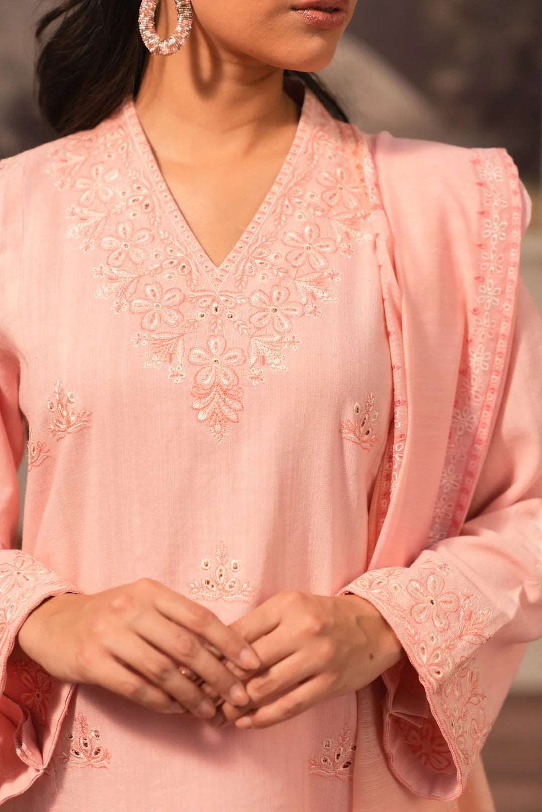 3 Piece Embroidered Khaddar Suit