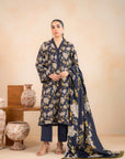 3 Piece Printed Khaddar Suit Unstitched Winter-24