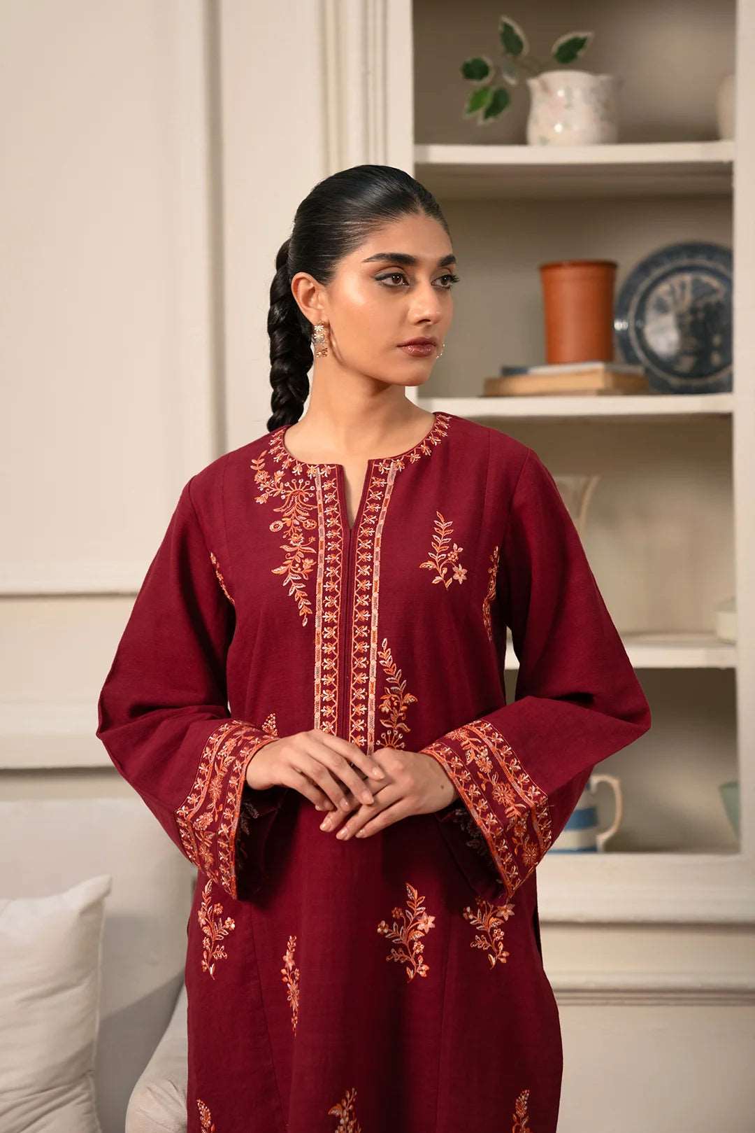 2 Piece Embroidered Khaddar Suit