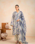 3 Piece Printed Karandi Suit Unstitched Winter-24