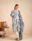 3 Piece Printed Karandi Suit Unstitched Winter-24