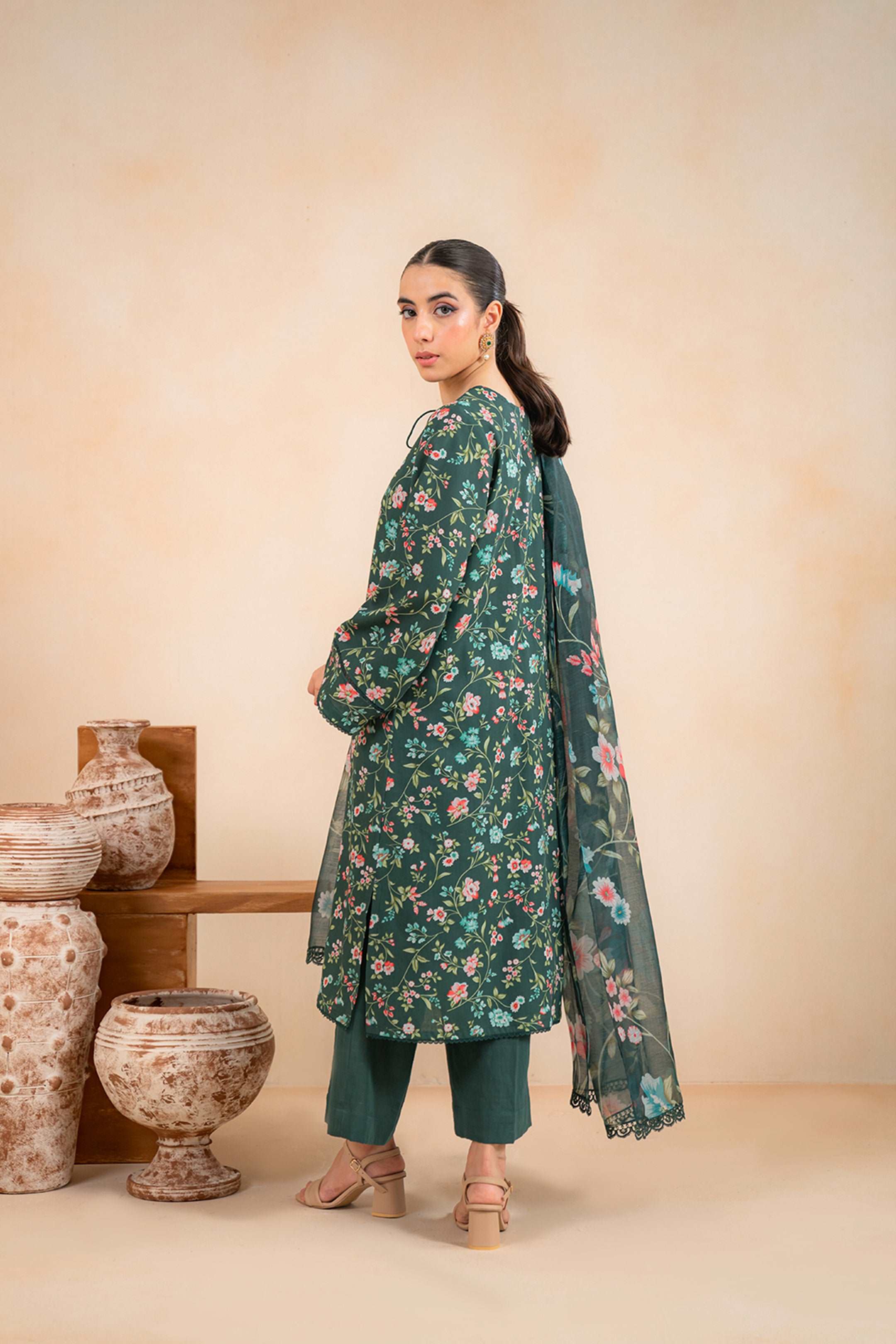 2 Piece Printed Khaddar Suit Unstitched Winter-24