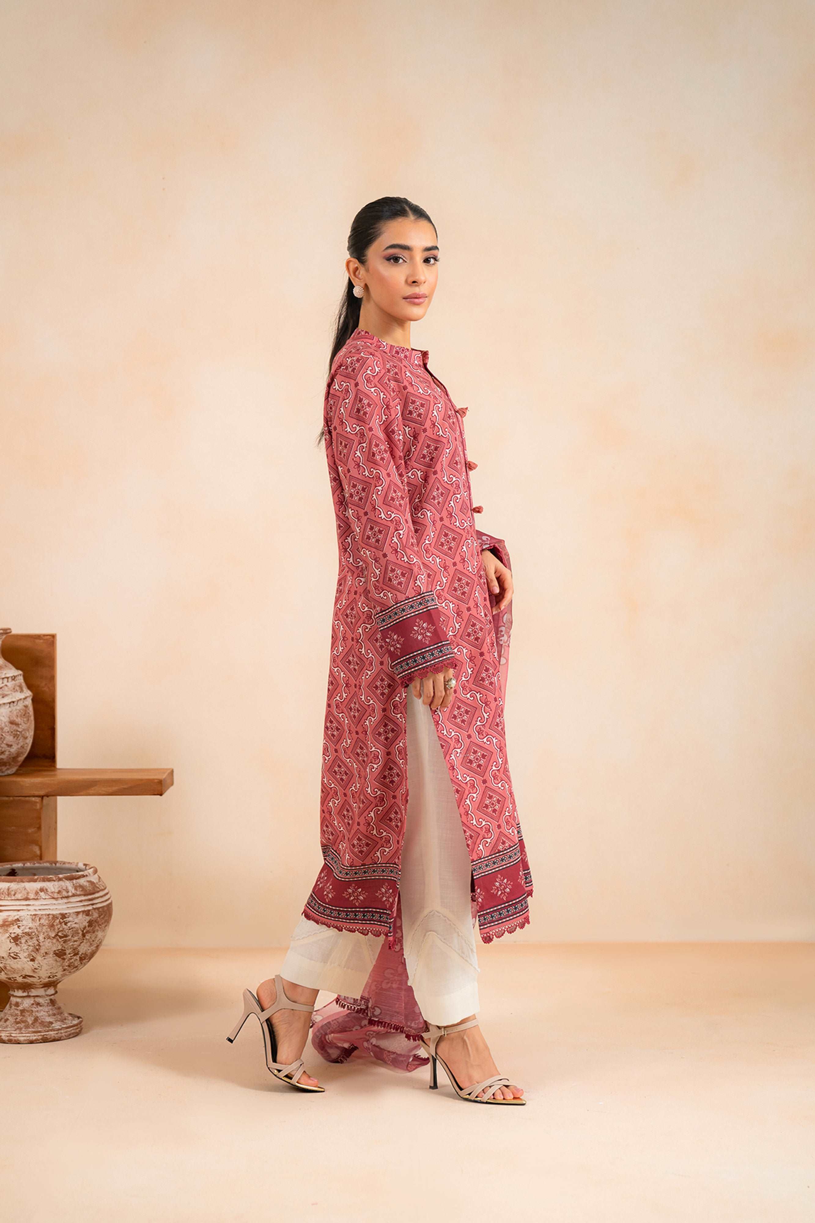 2 Piece Printed Khaddar Suit Unstitched Winter-24