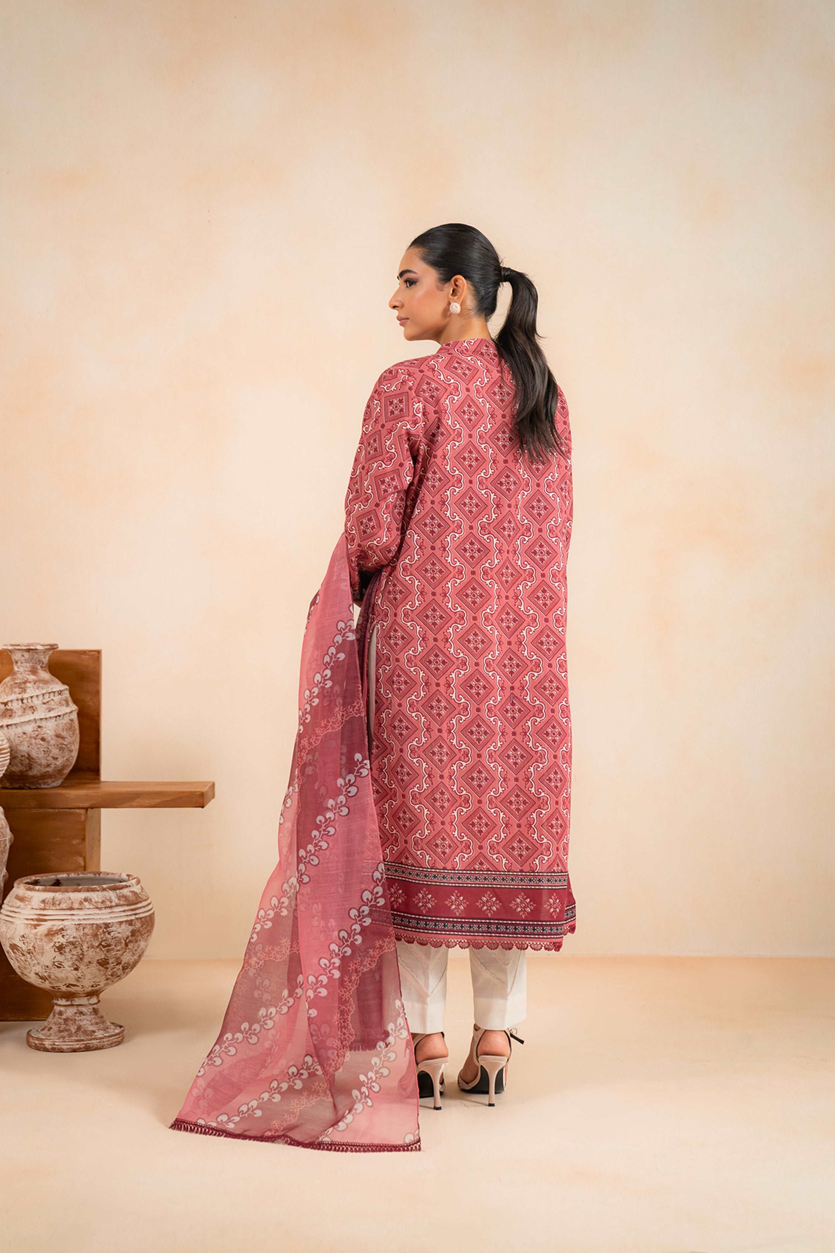 2 Piece Printed Khaddar Suit Unstitched Winter-24