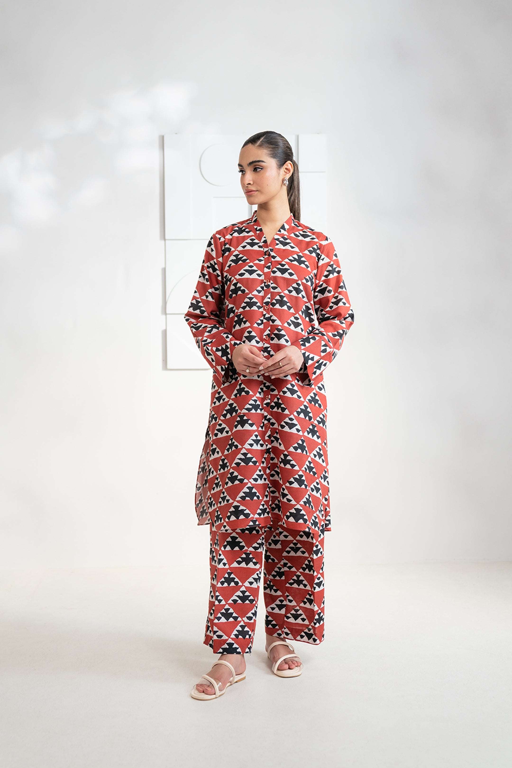 2 Piece Printed Khaddar Suit Pret Winter-24