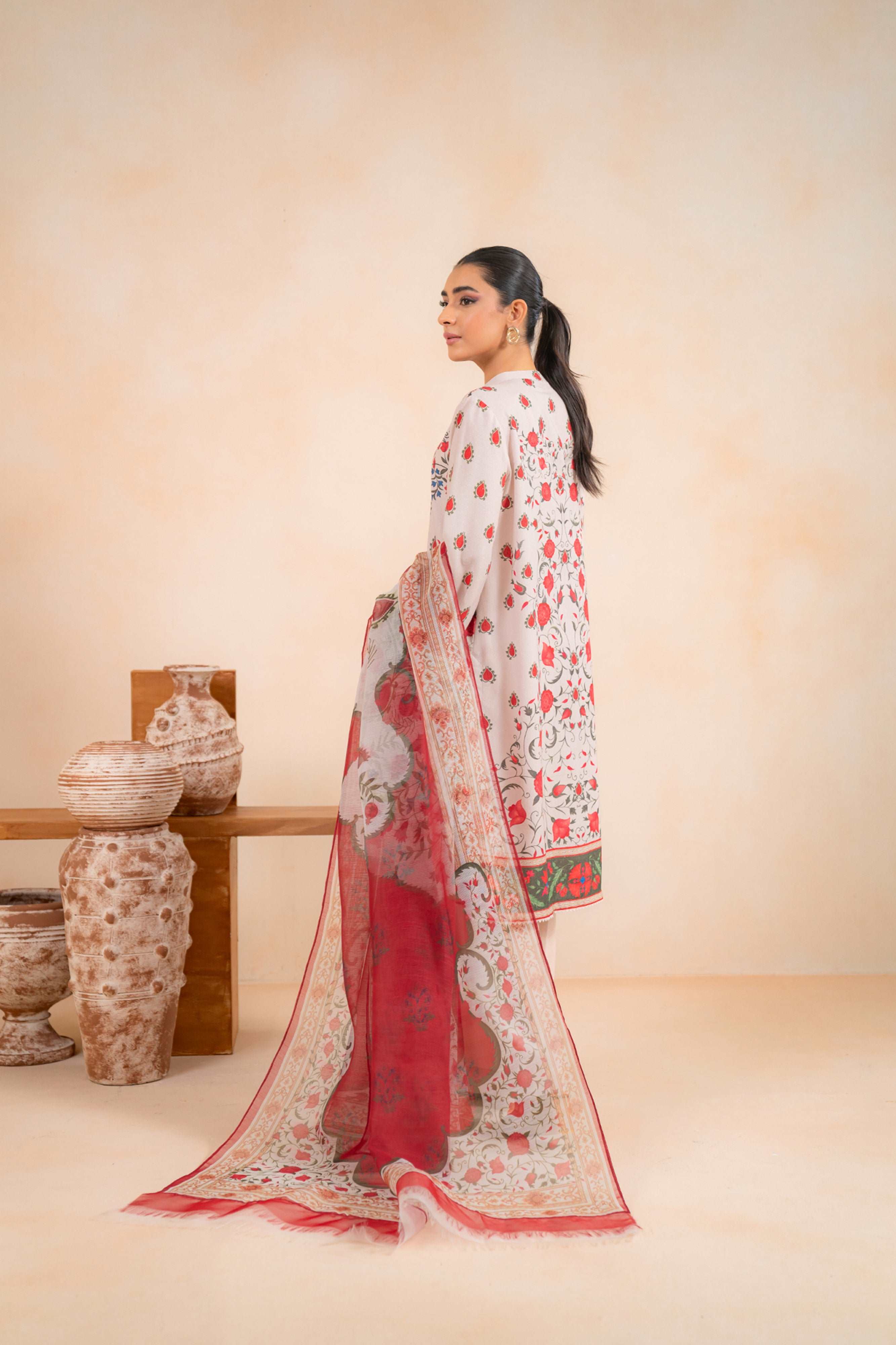 3 Piece Printed Karandi Suit Unstitched Winter-24