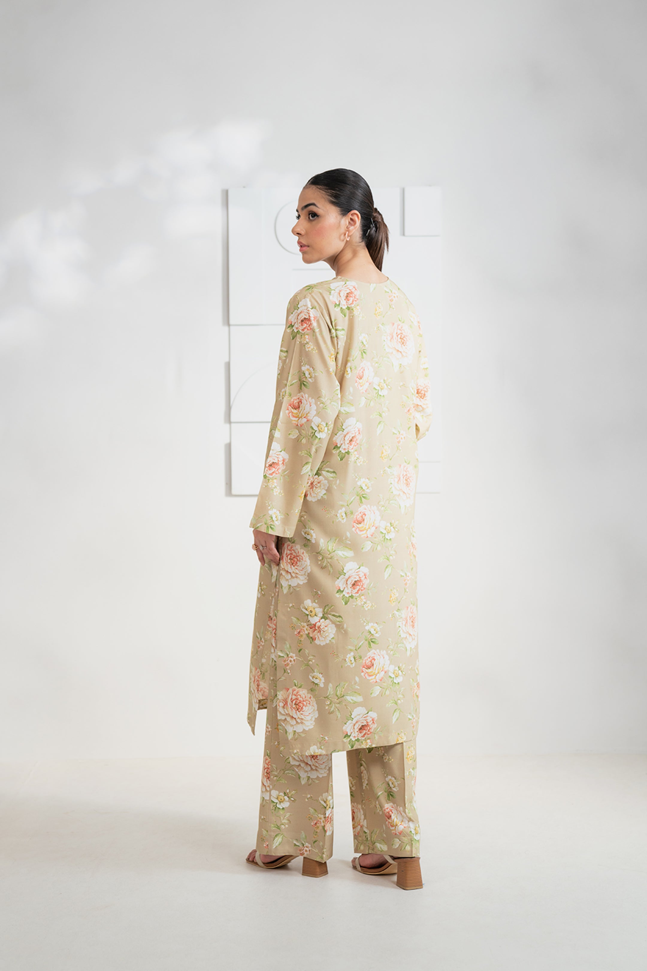 2 Piece Printed Linen Suit