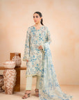 3 Piece Printed Linen Suit Unstitched Winter-24