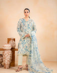 3 Piece Printed Linen Suit Unstitched Winter-24