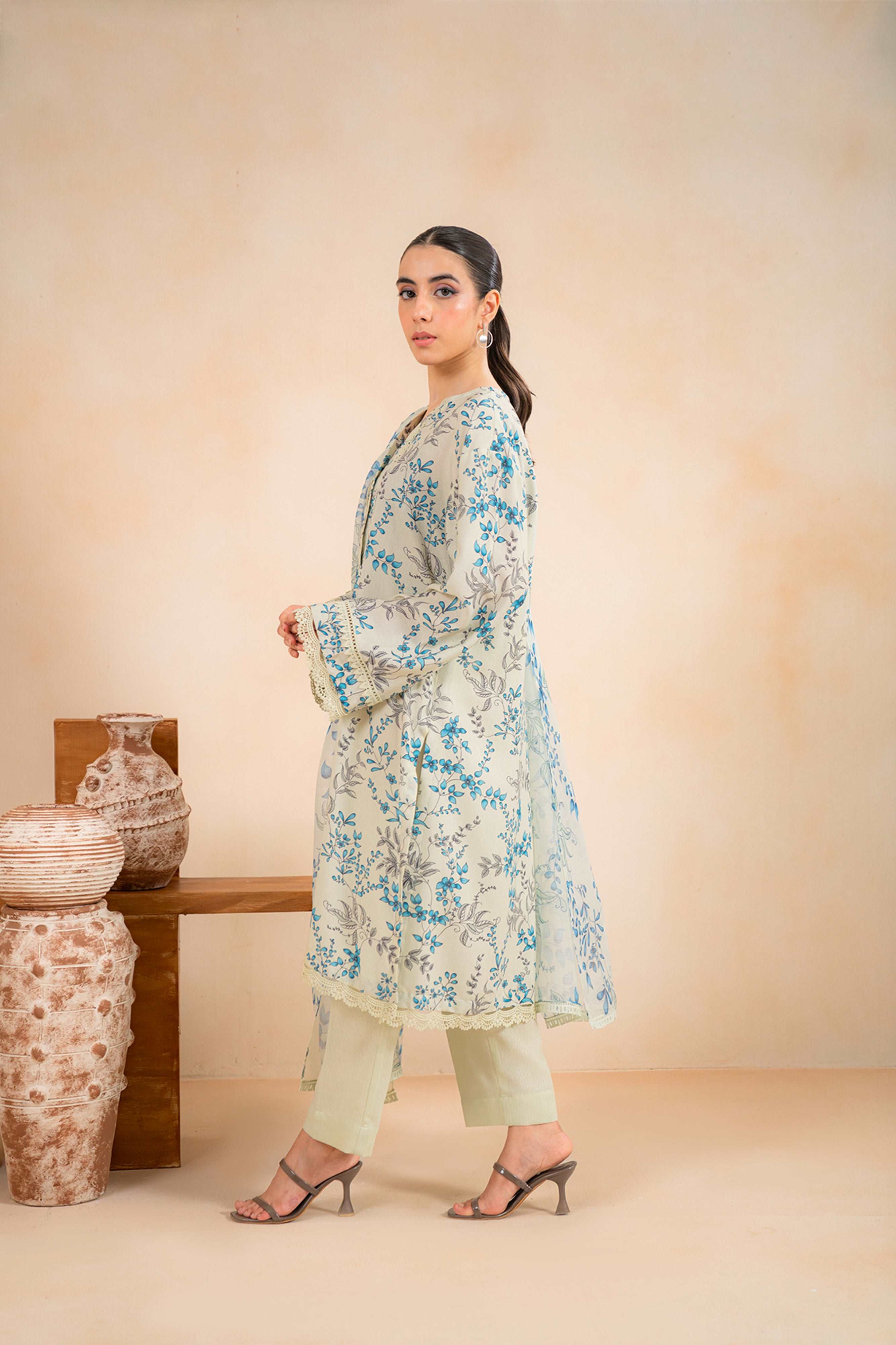 3 Piece Printed Linen Suit Unstitched Winter-24