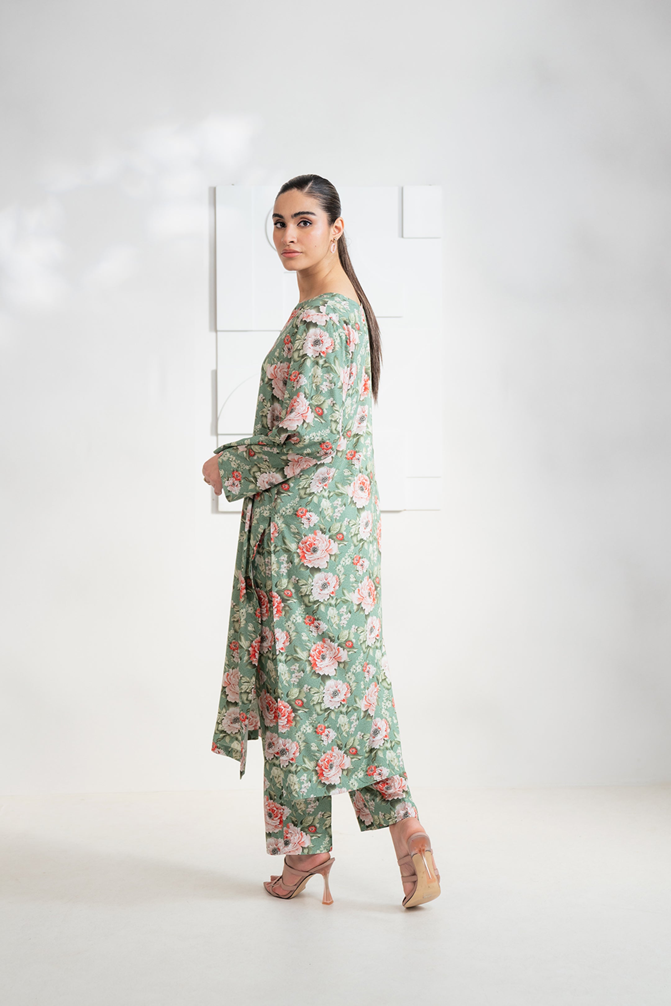 2 Piece Printed Linen Suit