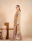 3 Piece Printed Linen Suit Unstitched Winter-24