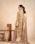 3 Piece Printed Linen Suit Unstitched Winter-24