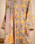 3 Piece Printed Linen Suit Unstitched Winter-24