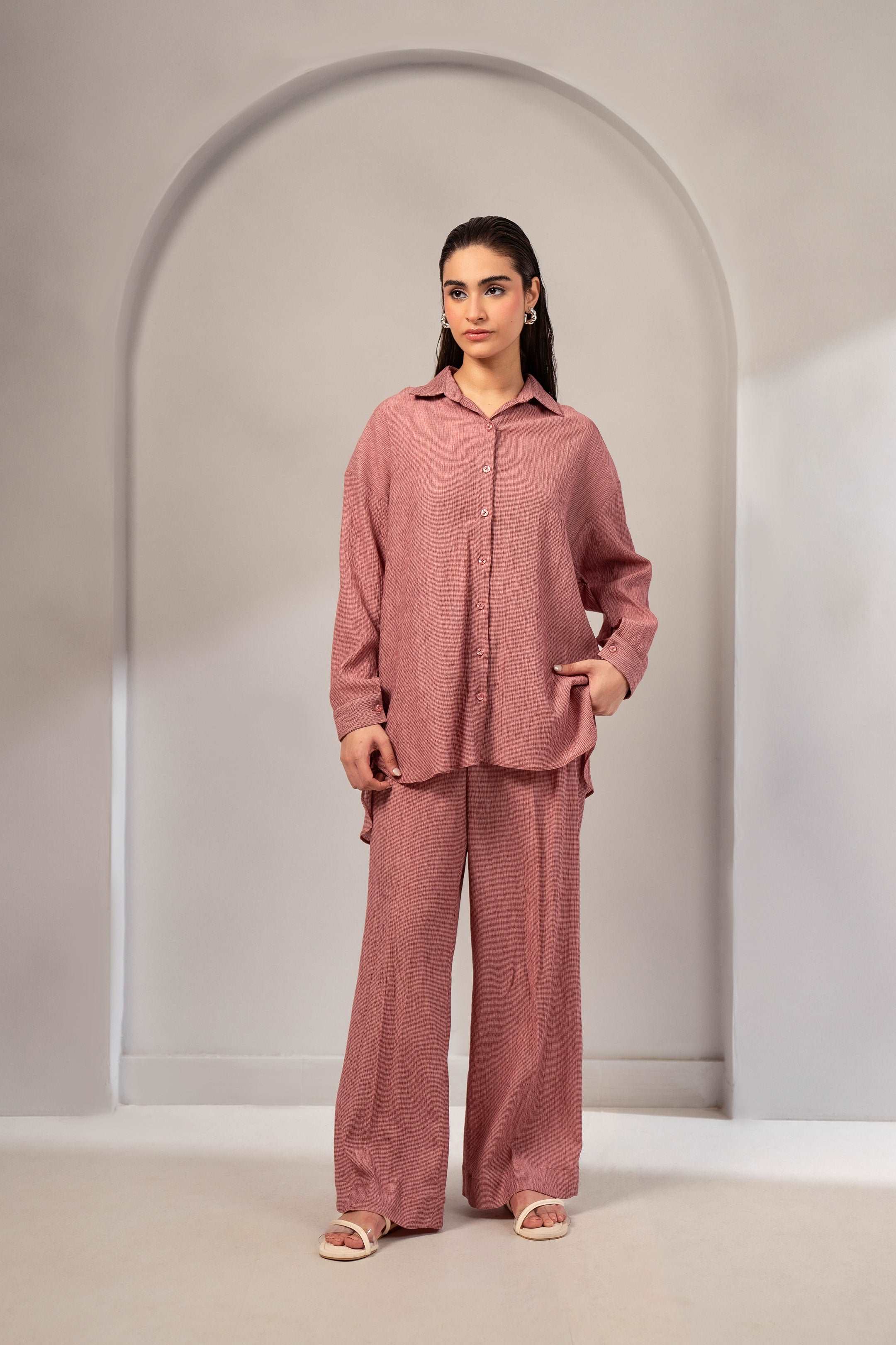 2 Piece Solid Viscose Suit Beyond East Official