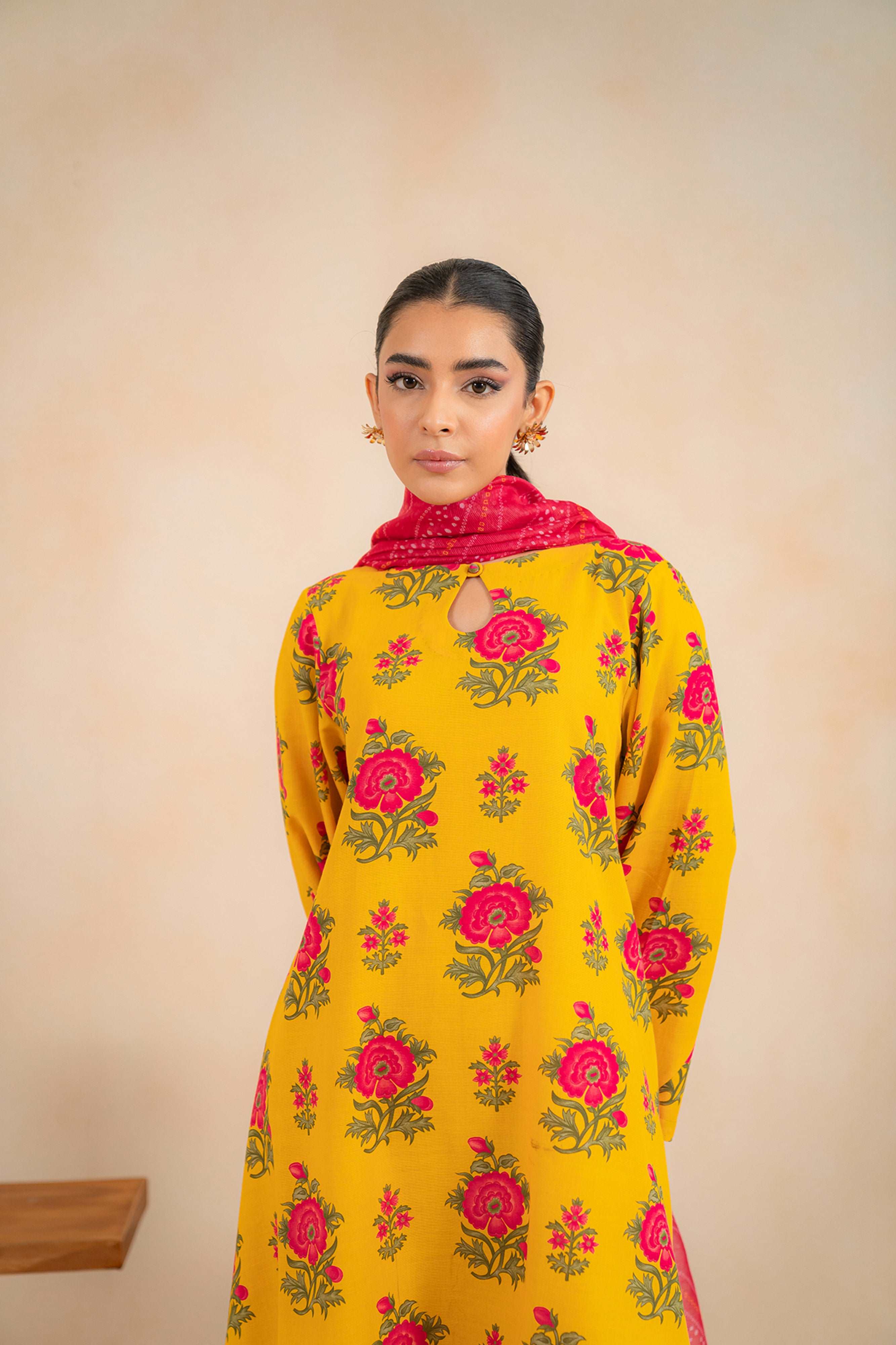 2 Piece Printed Khaddar Suit Unstitched Winter-24