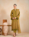 3 Piece Embroidered Khaddar Suit Unstitched Winter-24