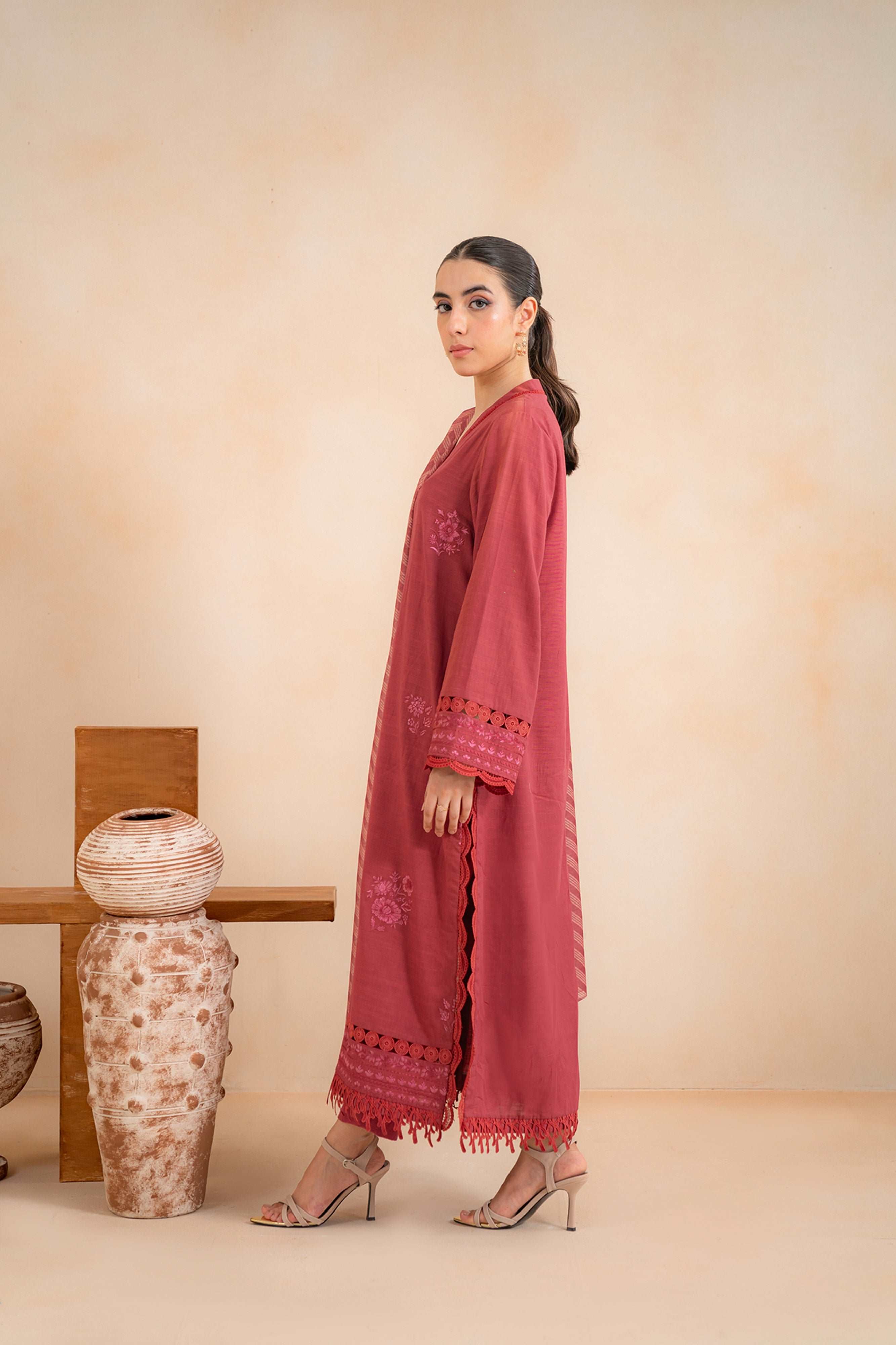 3 Piece Embroidered Khaddar Suit Unstitched Winter-24