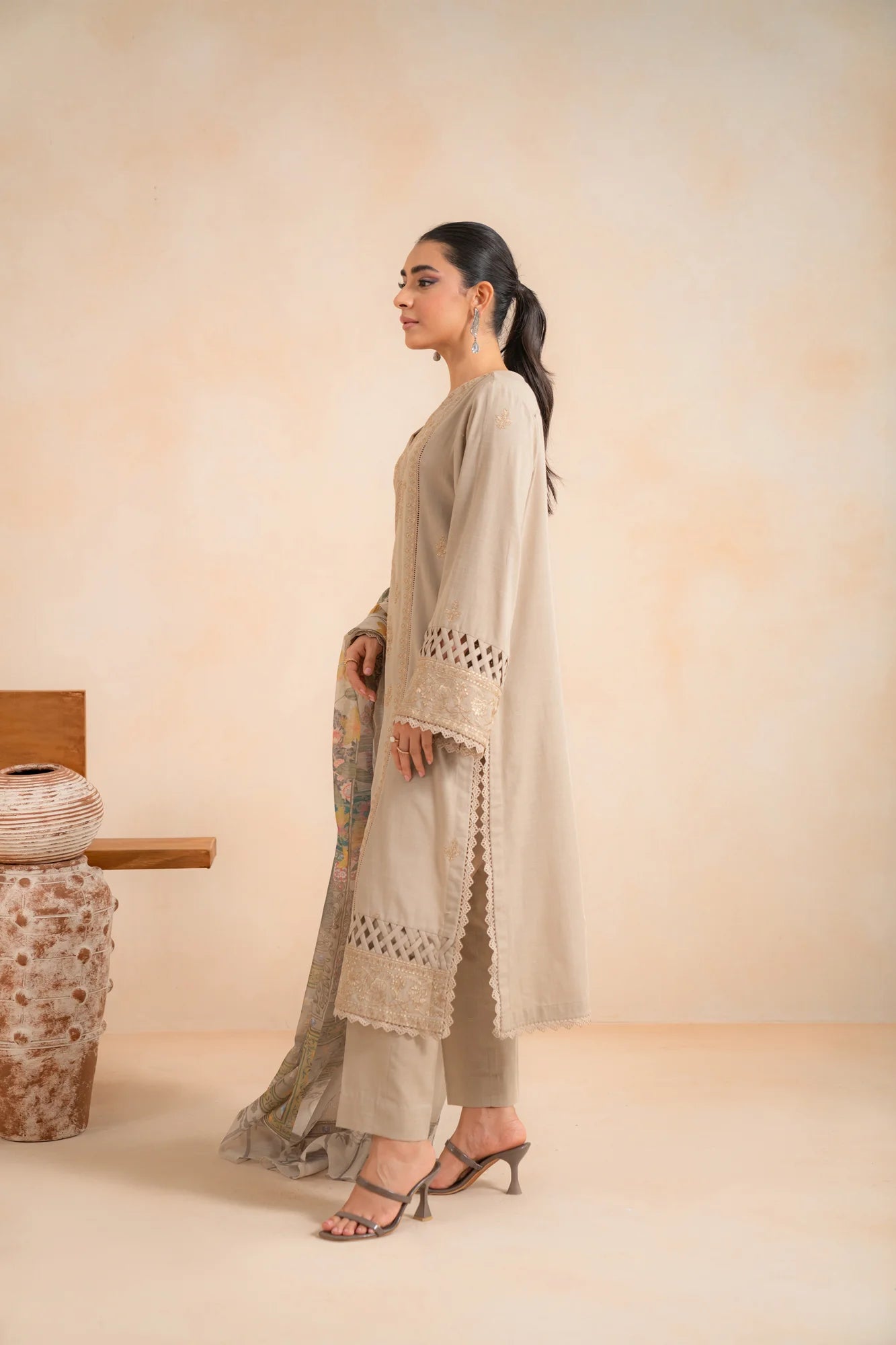 3 Piece Embroidered Khaddar Suit