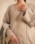 3 Piece  Khaddar Suit Unstitched Winter-24