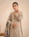 3 Piece  Khaddar Suit Unstitched Winter-24