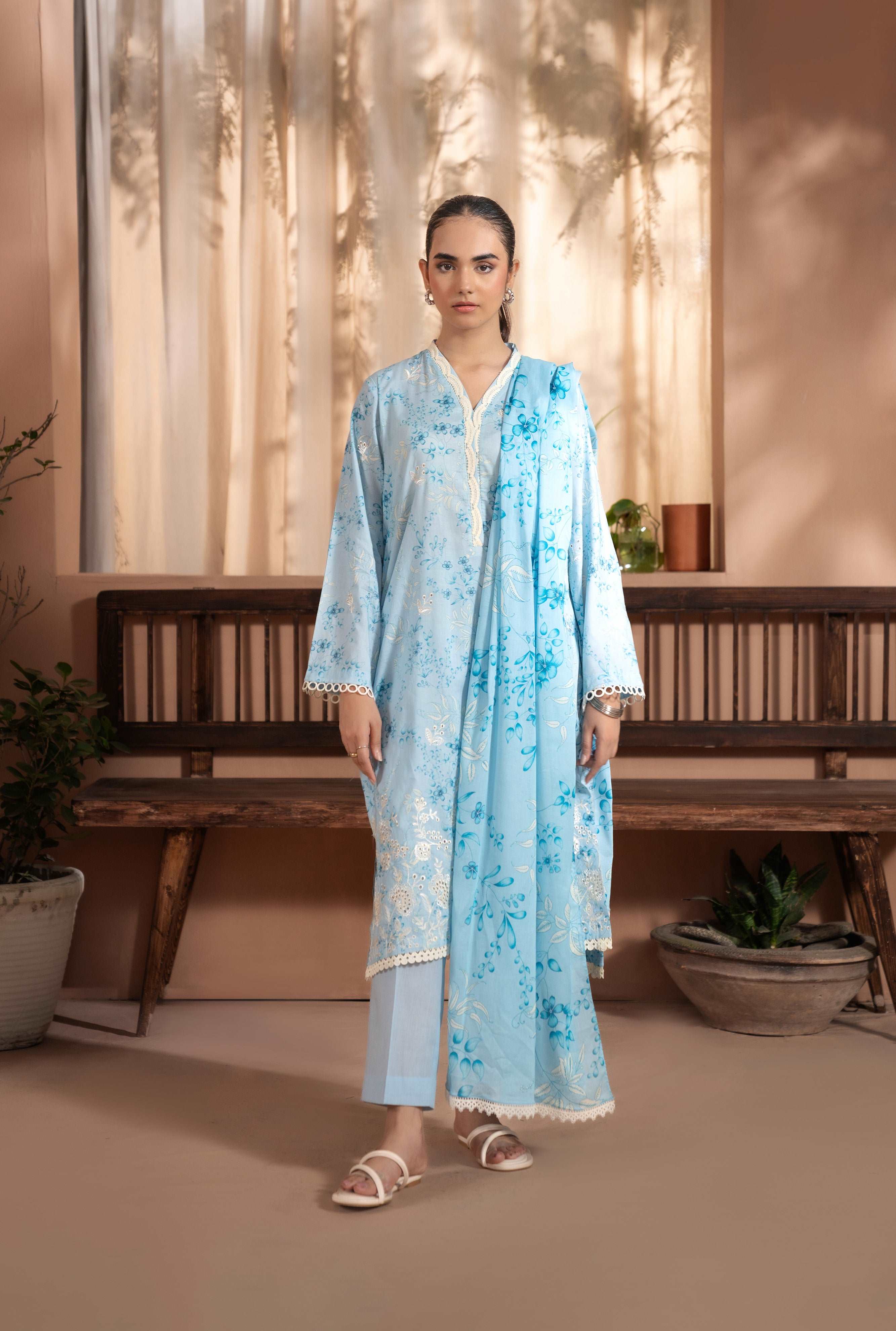 3 Piece  Embroidered Lawn Suit SUMMER-24