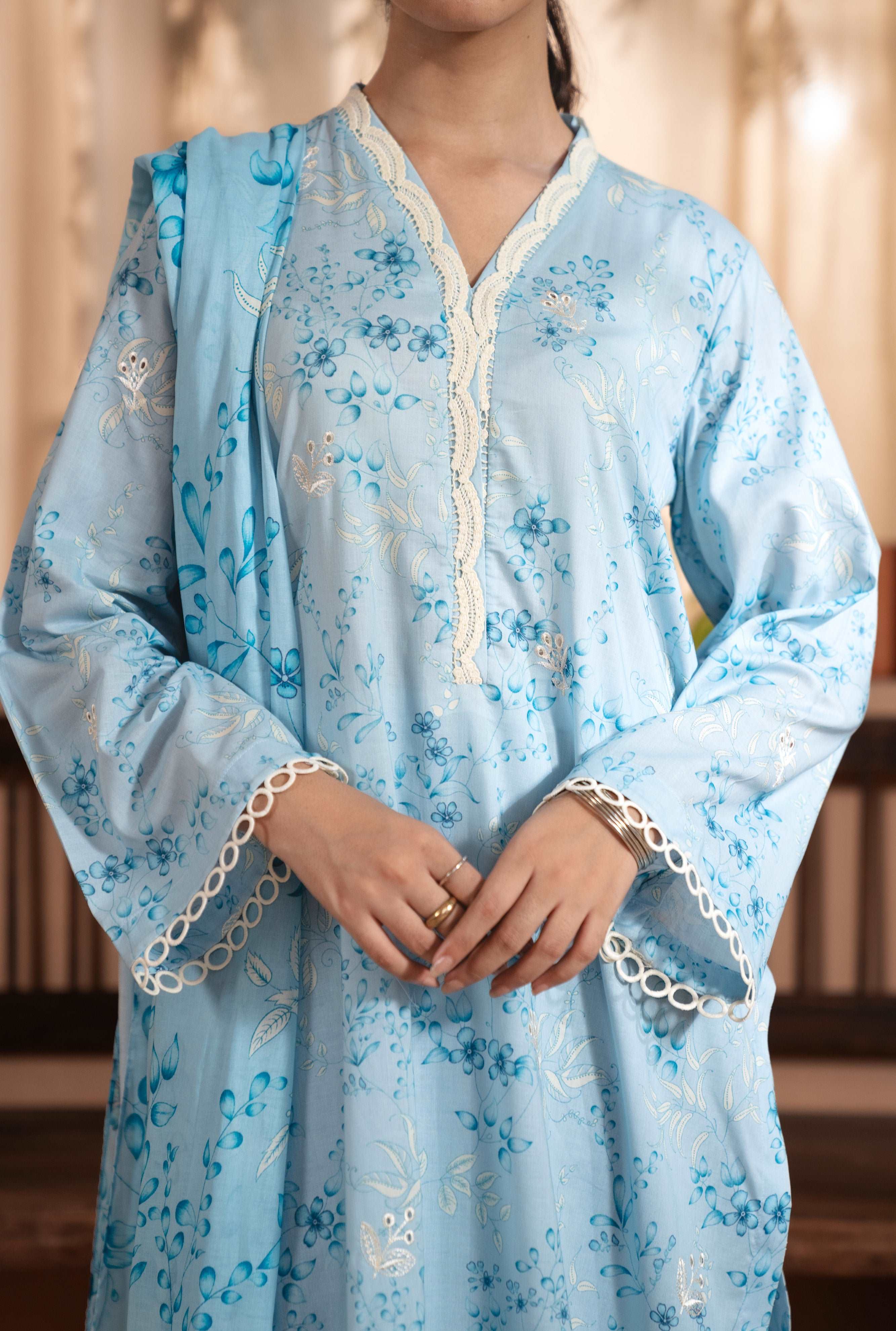 3 Piece  Embroidered Lawn Suit SUMMER-24