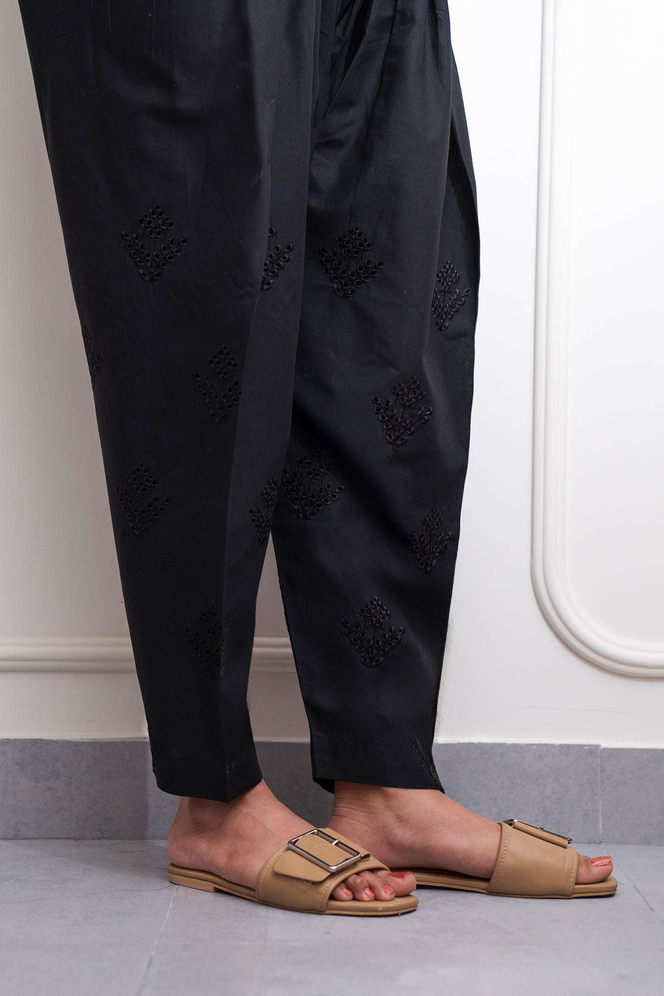 Basic Black Embroidered Shalwar