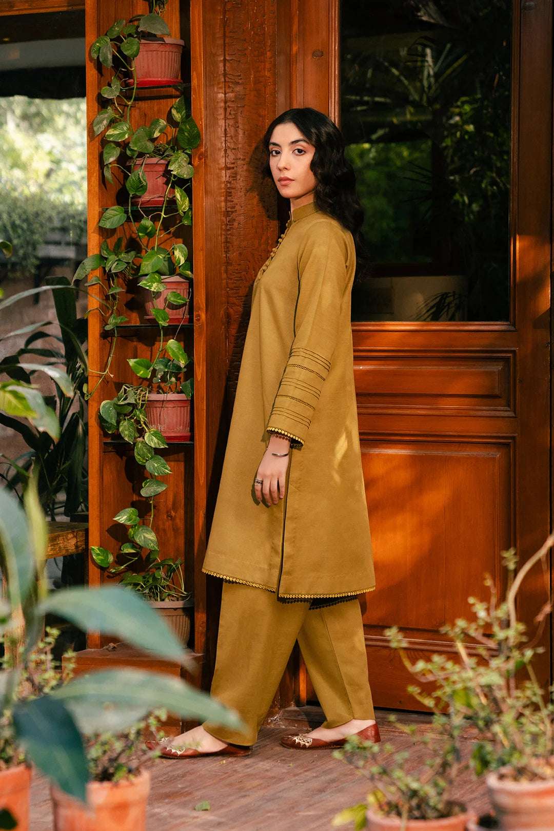 2 Piece Solid Khaddar Suit