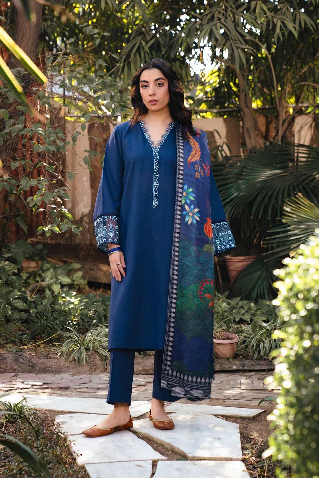 3 Piece Embroidered Khaddar Suit