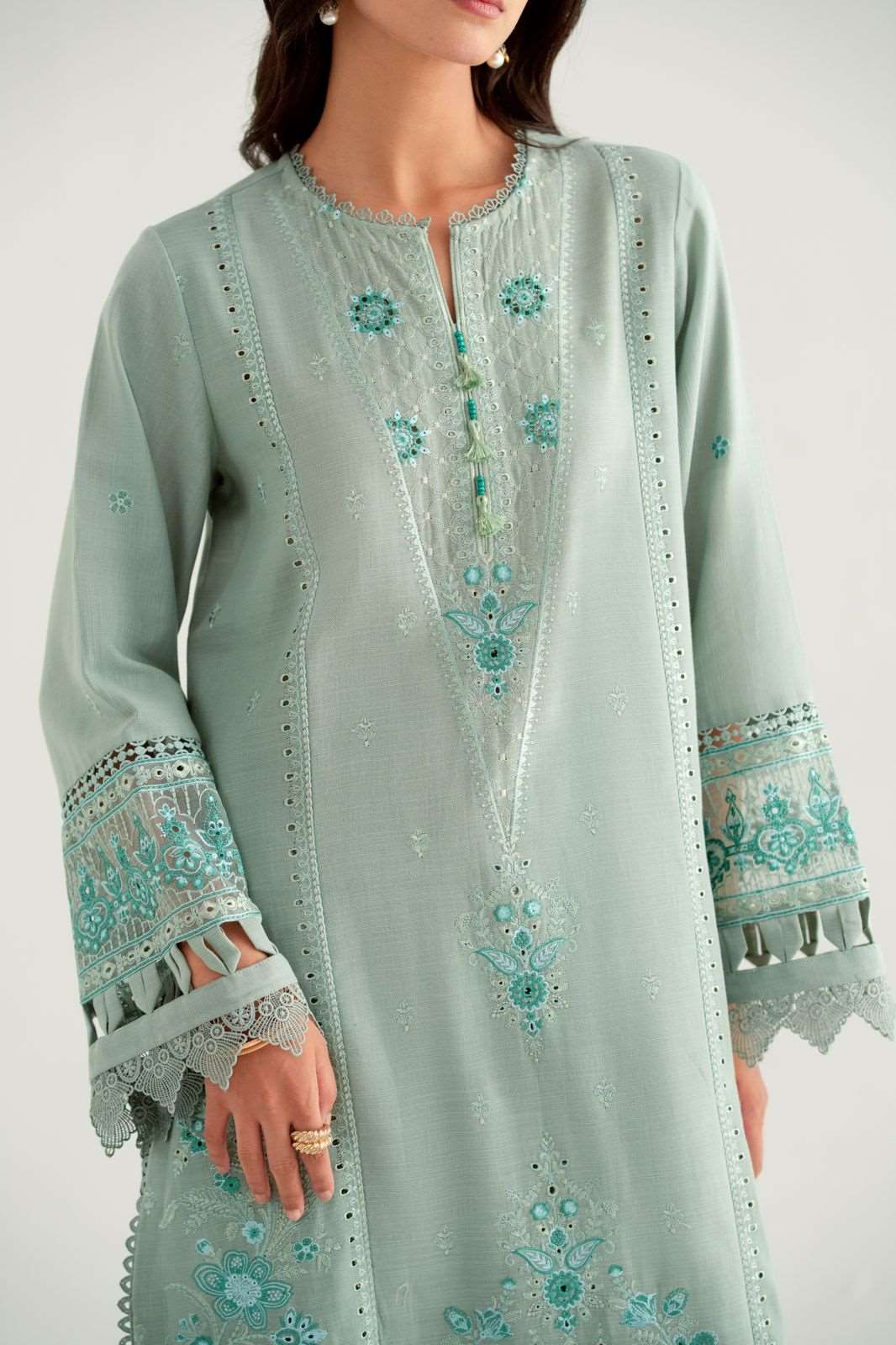 3 Piece Embroidered Khaddar Suit Unstitched Winter-24