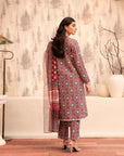 Ladies Printed Khaddar Suit Back Side