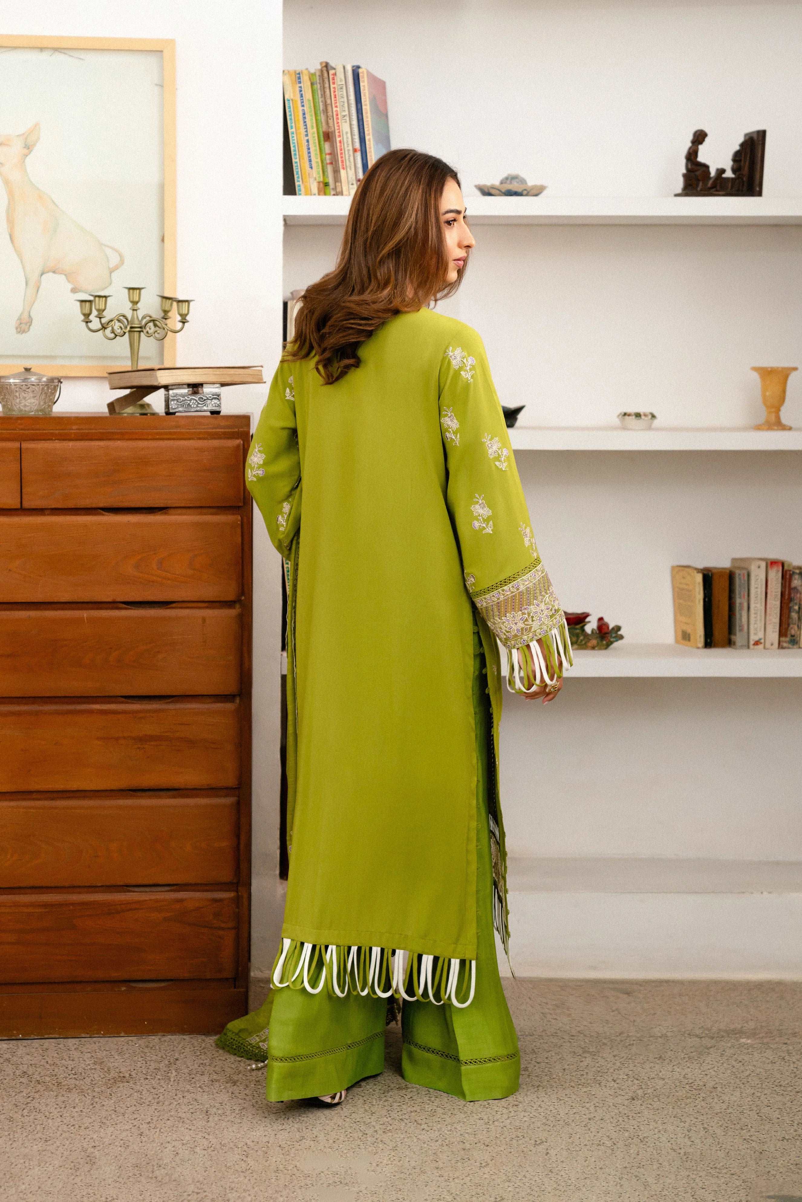 3 Piece Embroidered Linen Suit Unstitched Winter-24