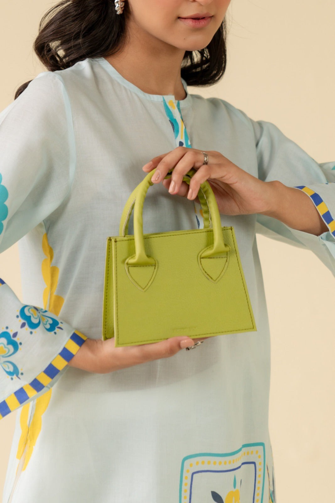 Lime Green Faux Leather Mini Handbag