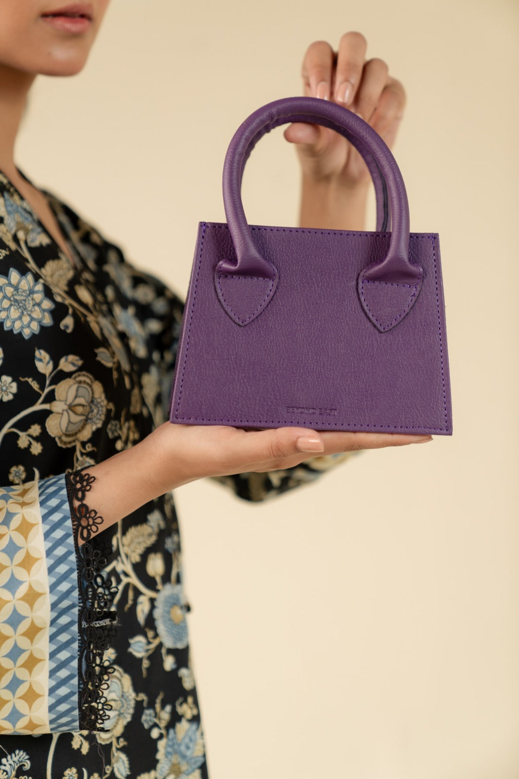 Purple Faux Leather Mini Handbag