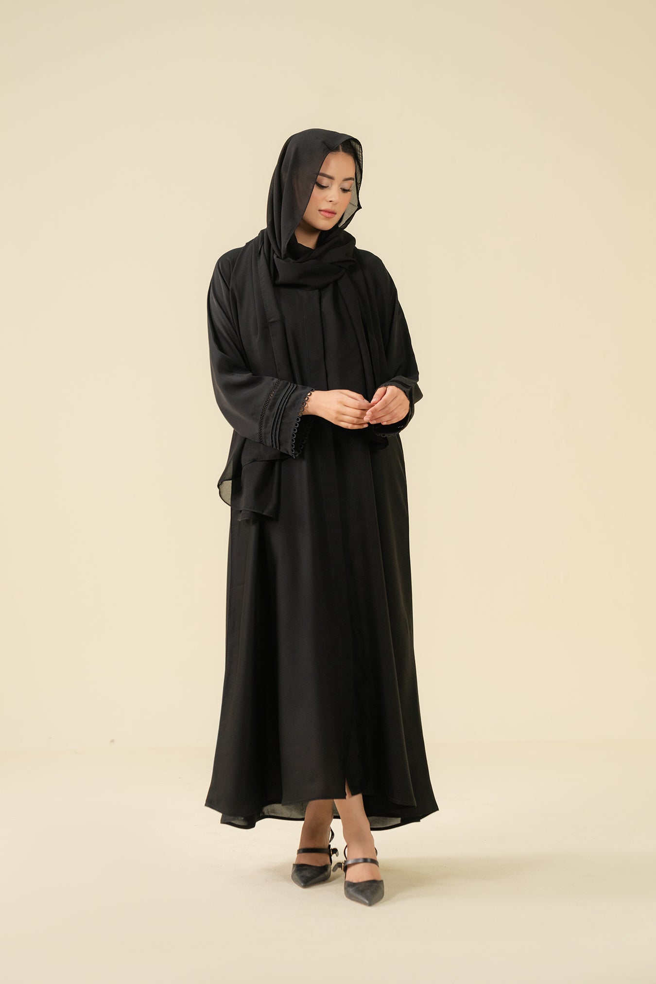 black abaya with hijab