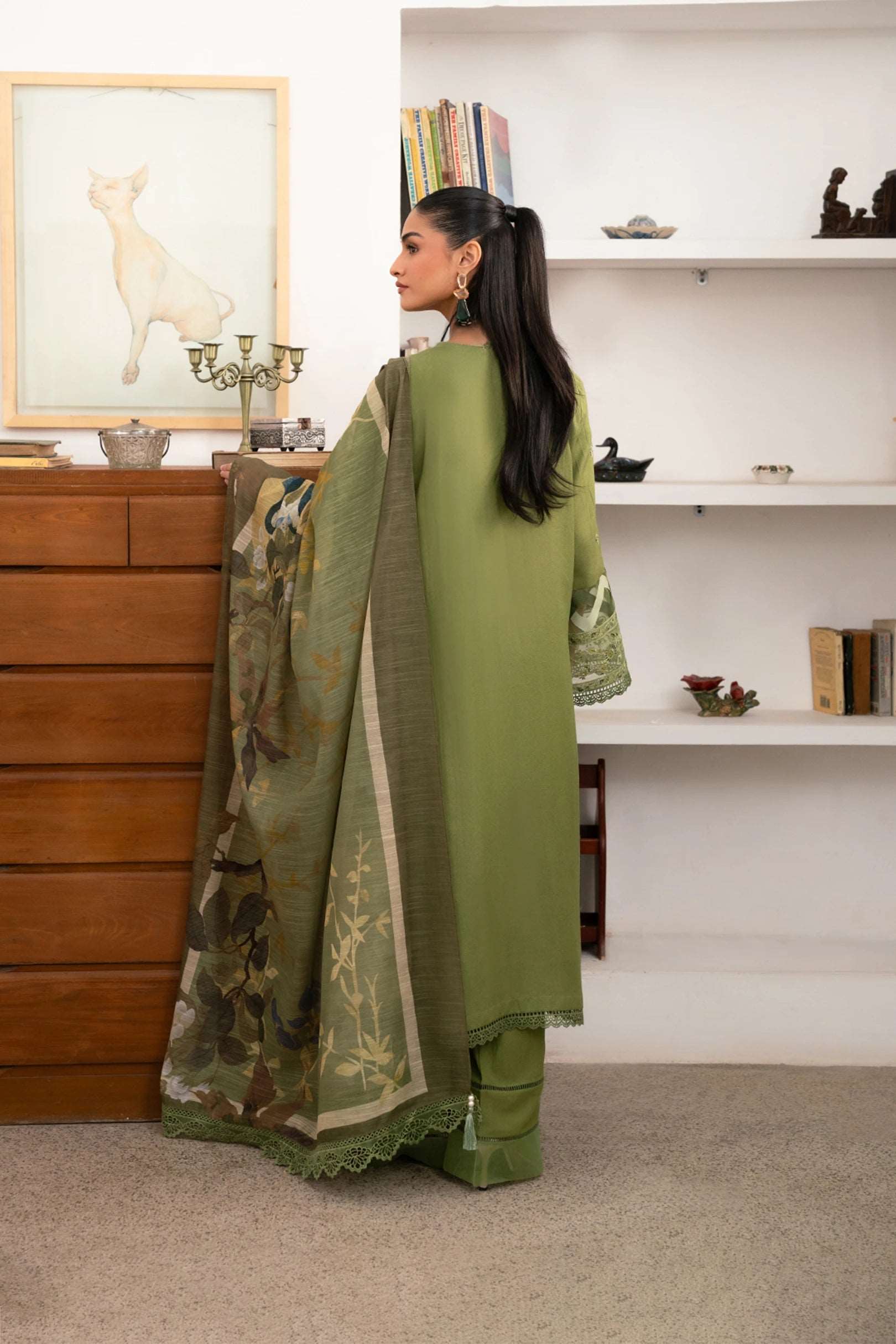 3 Piece Karandi Embroidered Suit Unstitched Winter-24