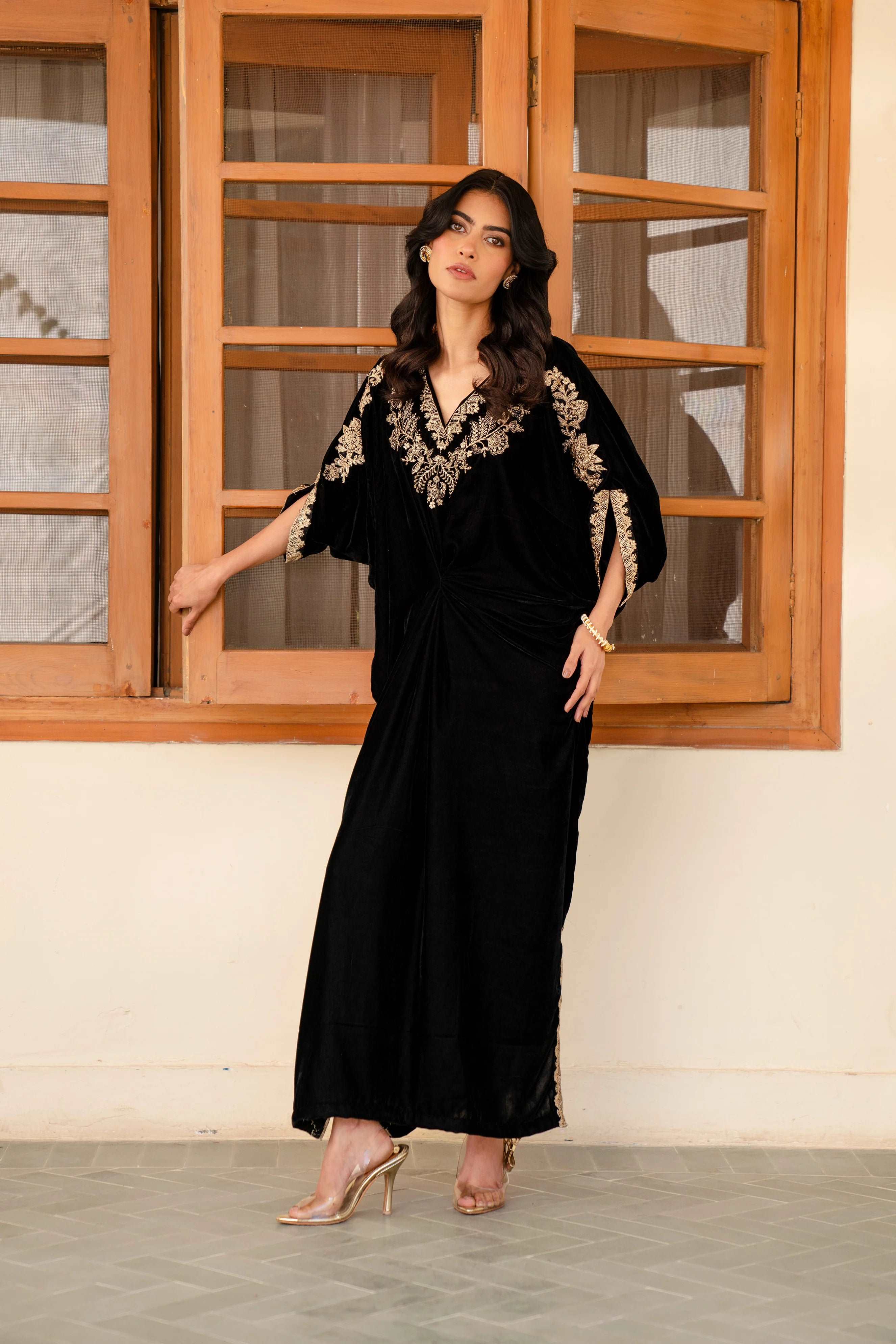 1 Piece Raw Silk Kaftan